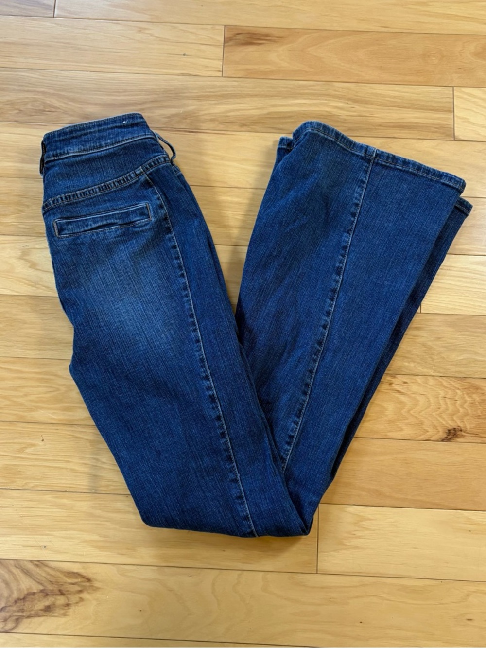 Shyanne Flare Twisted Seam Jeans Women Sz 27x33 Dark Wash Mid Rise Western Denim